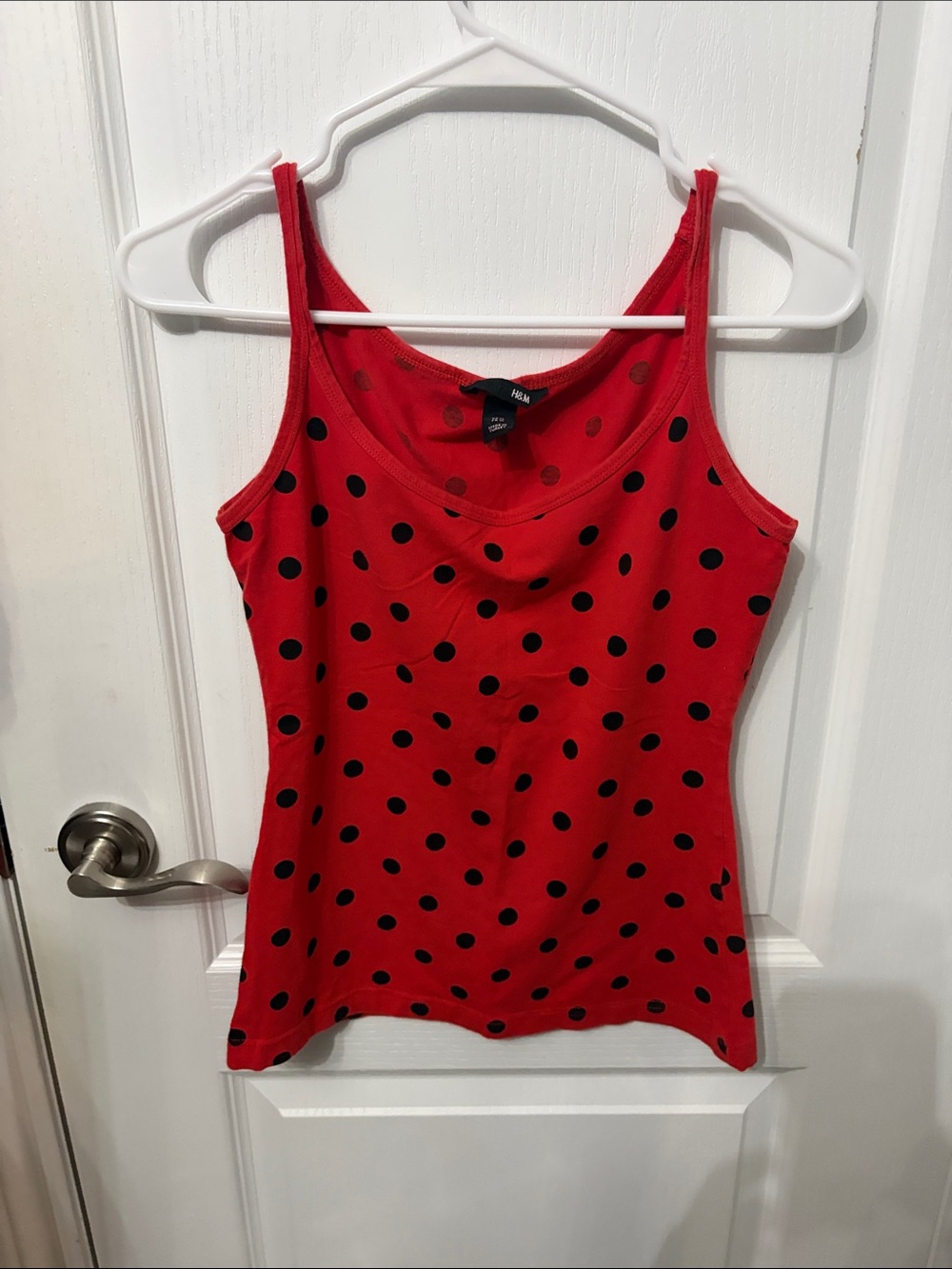 H&M Red Tank Top with Black Polka Dots